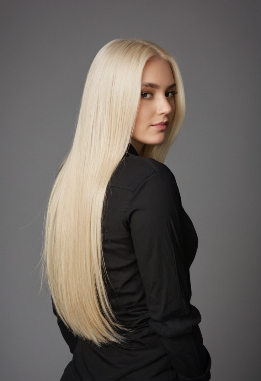 Platinum Blonde Long Straight Clip-in U-Part Hair Extensions