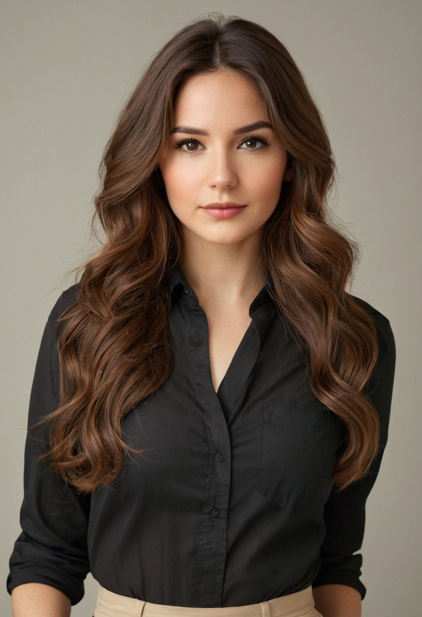 Brown Long Wavy Clip-in U-Part Hair Extensions With Blonde Hightlights