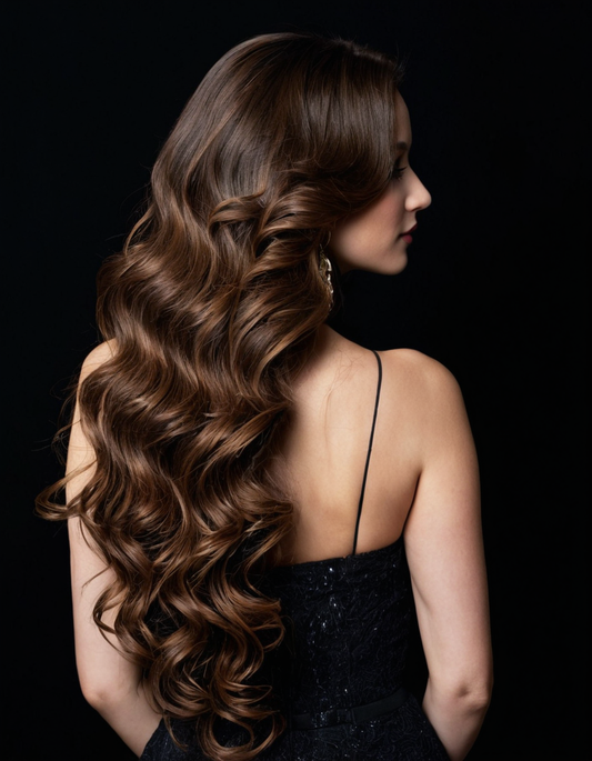 Chocolate Brown Long Wavy Clip-in U-Part Hair Extensions