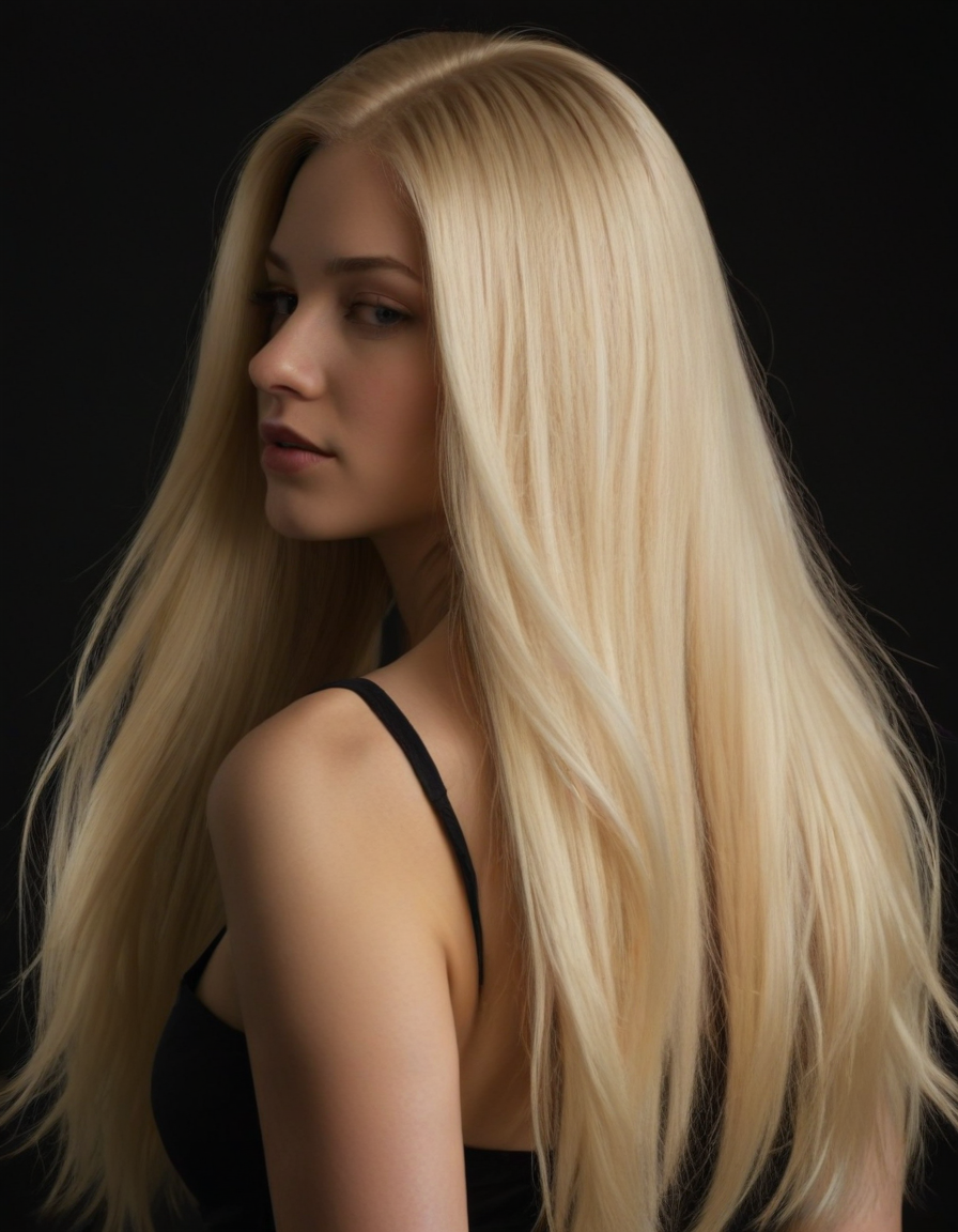 Light Blonde Long Straight Clip-in U-Part Hair Extensions