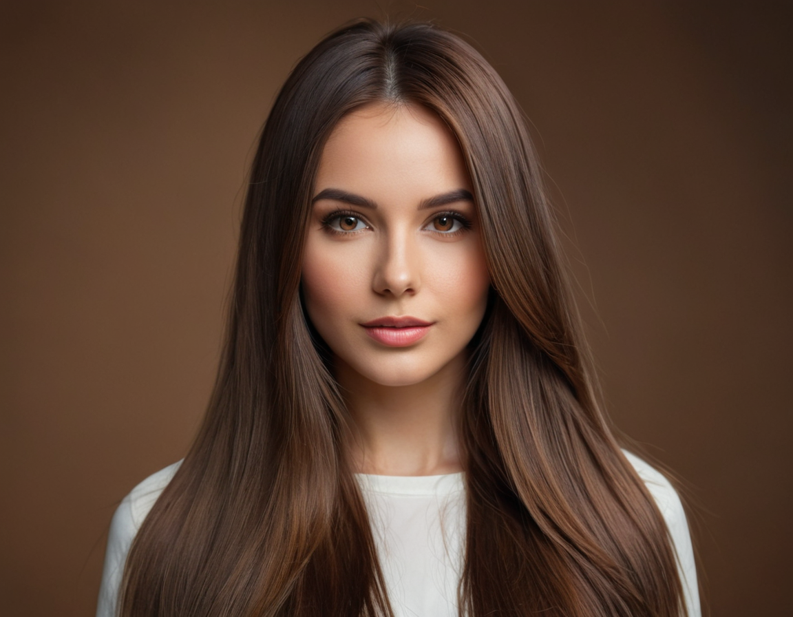 Brown Long Straight Clip-in U-Part Hair Extensions With Blonde Highlights