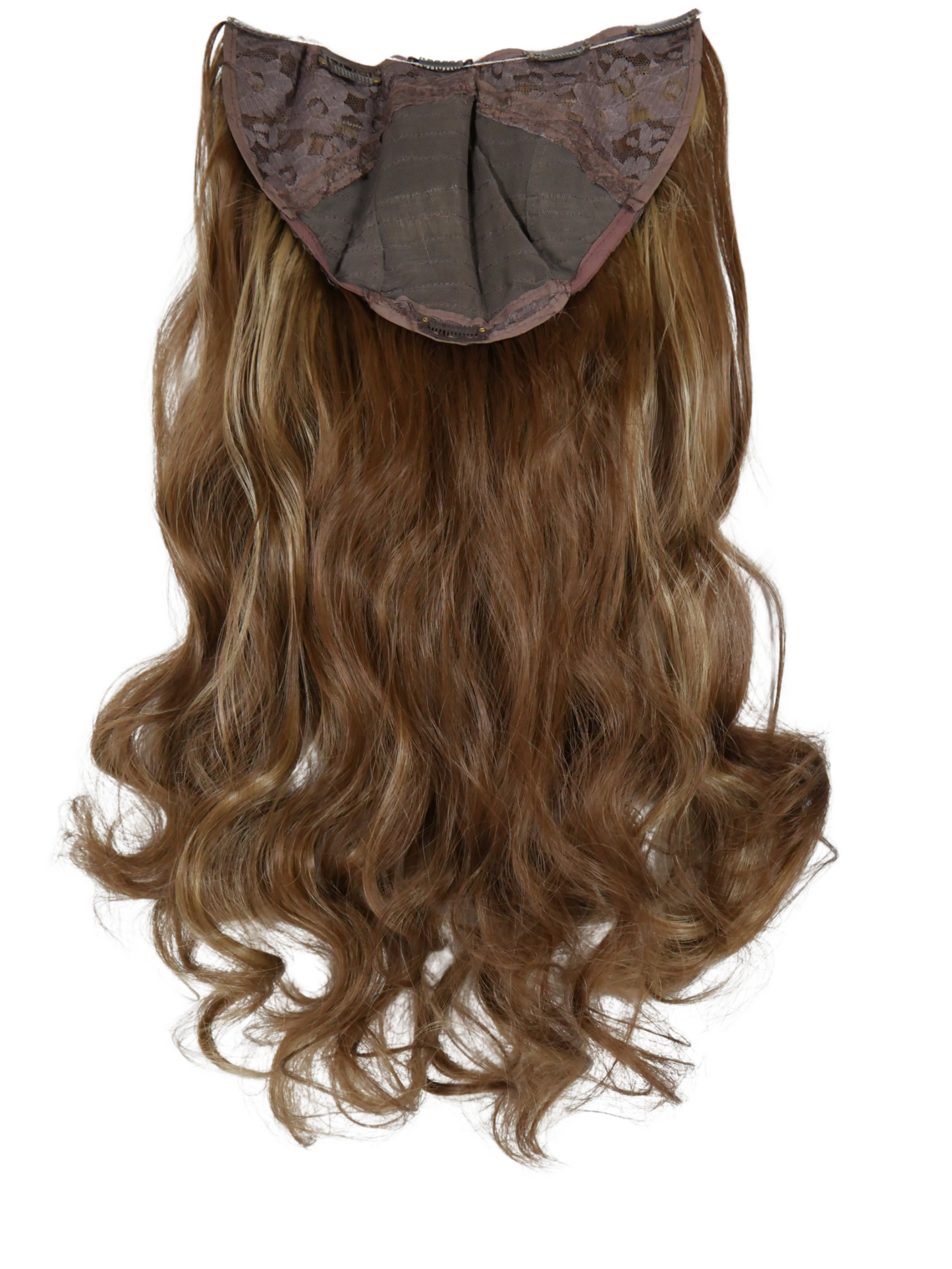 Brown Long Wavy Clip-in U-Part Hair Extensions With Blonde Hightlights