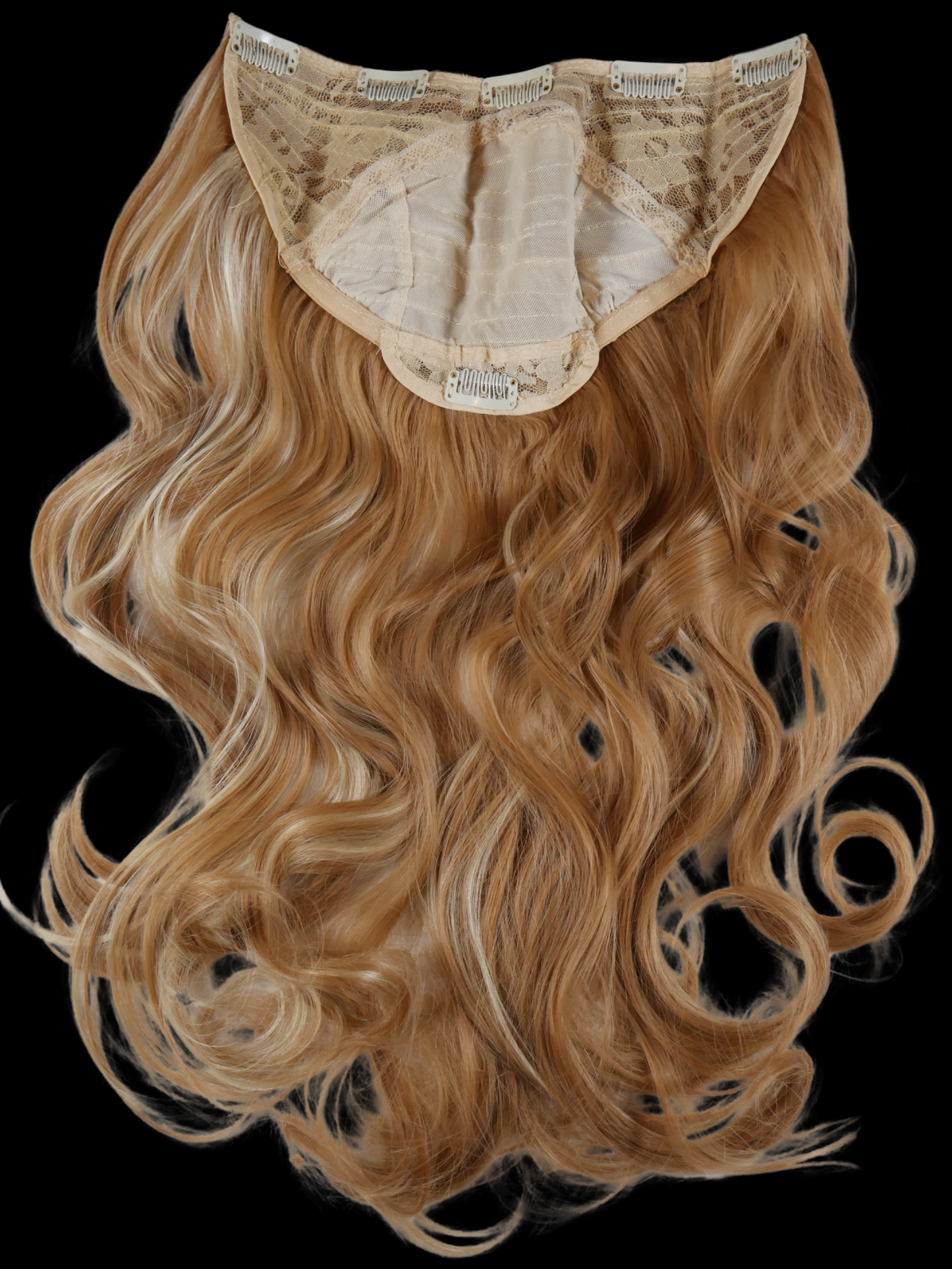Golden Blonde Long Wavy Clip-in U-Part Hair Extensions