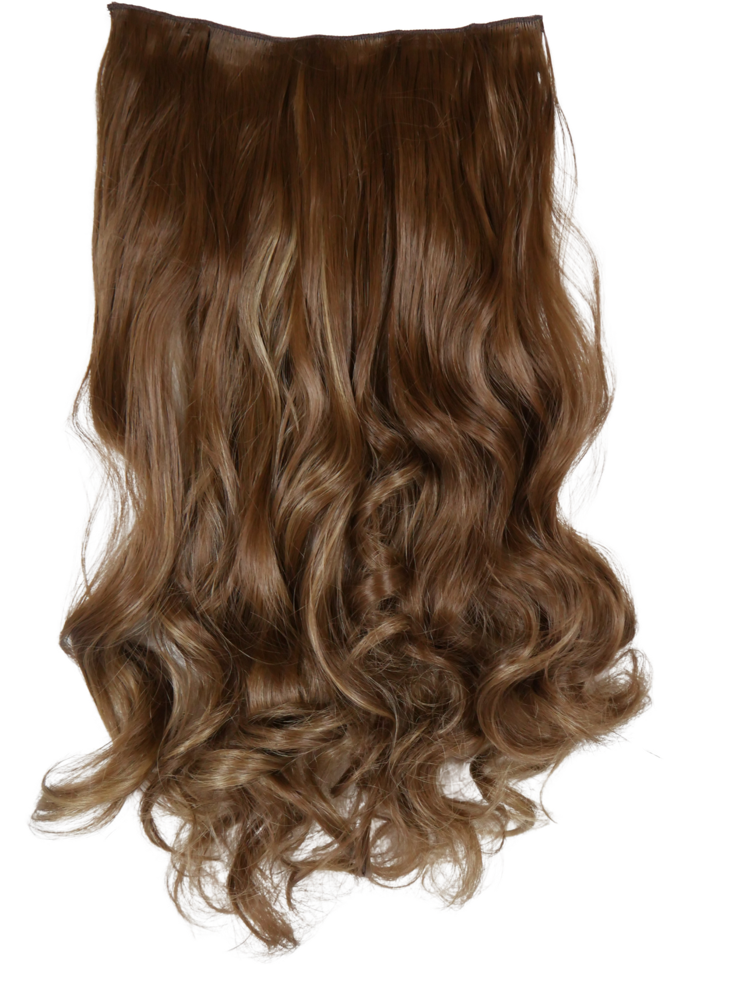 Brown Long Wavy Clip-in U-Part Hair Extensions With Blonde Hightlights