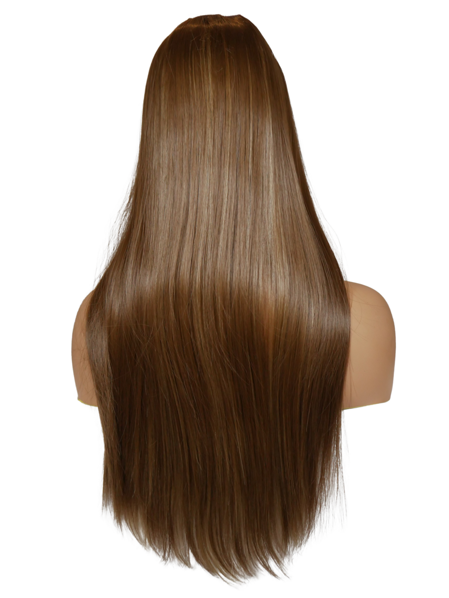 Brown Long Straight Clip-in U-Part Hair Extensions With Blonde Highlights