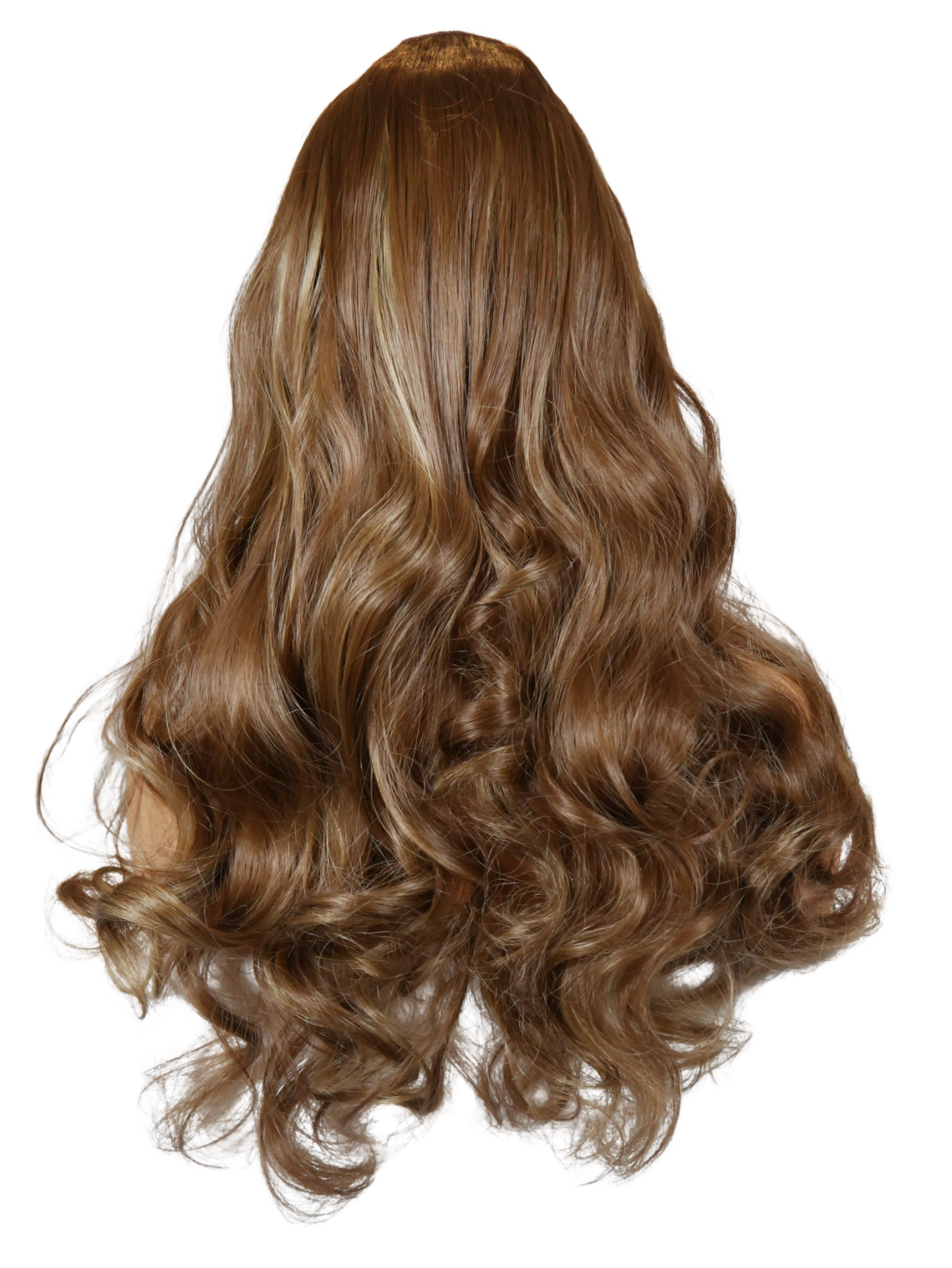 Brown Long Wavy Clip-in U-Part Hair Extensions With Blonde Hightlights