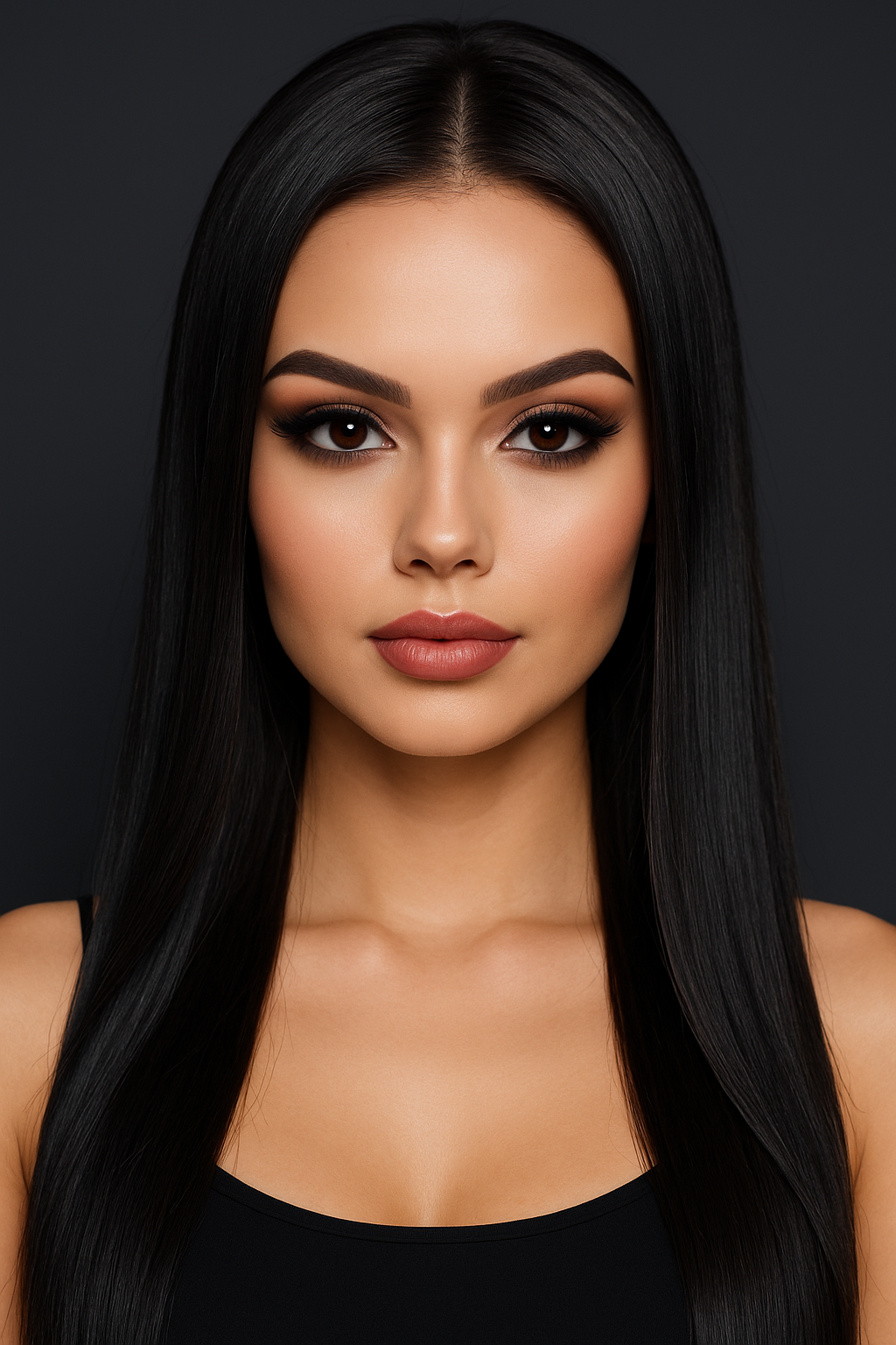 Jet Black Long Straight Clip-in U-Part Hair Extensions